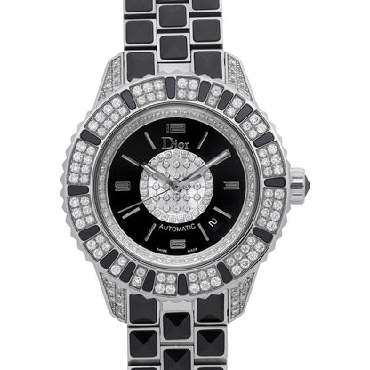 Dior Christal 33mm Steel Ceramic Diamond Black Dial Automatic Watch CD113513M001