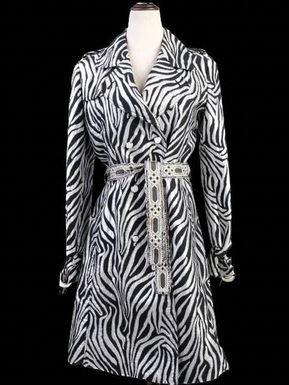 Class Roberto Cavalli Zebra-Patterned Coat Size M Excellent Condition