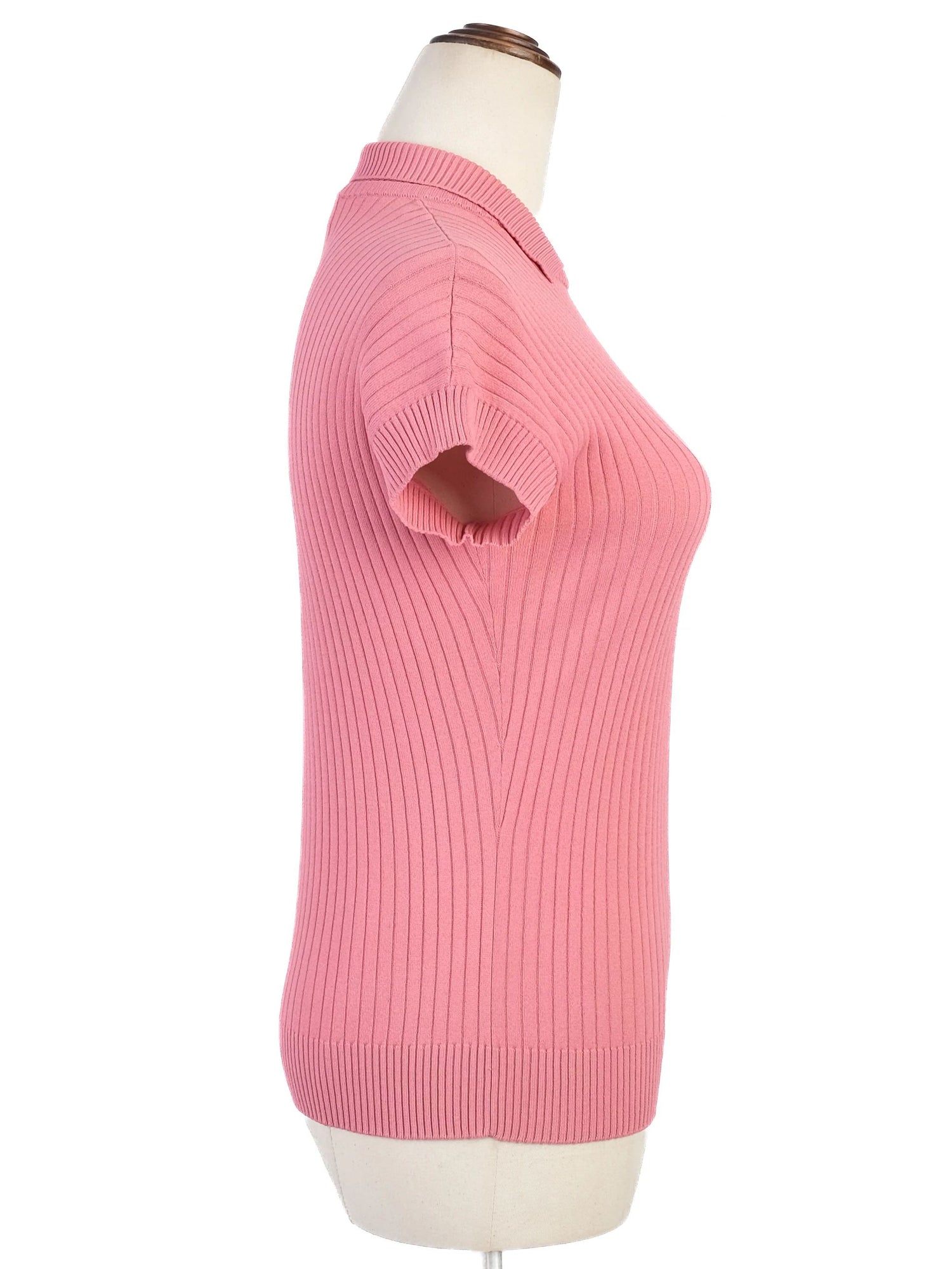 Excellent Red Valentino Pink Ribbed Sweater with Collar