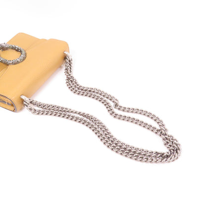 Gucci Cowhide Leather Dionysus Silver Shoulder Bag Brown Beige Calfskin (cowhide) 421970 Caogn 2893