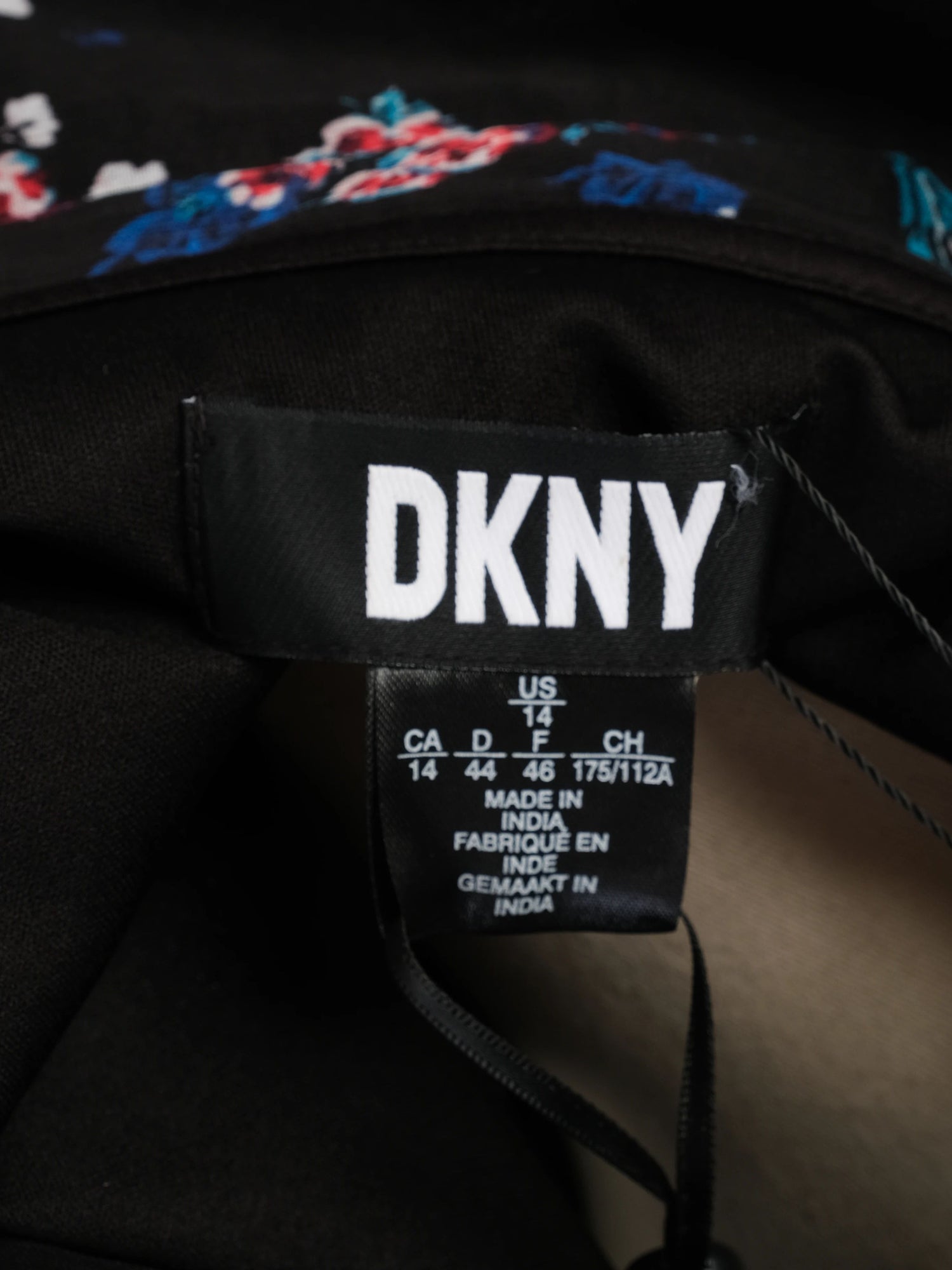 NEW DKNY Black Floral Print Dress Size N/A