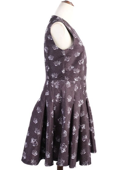 EXCELLENT Red Valentino Black Sleeveless Flared Dress Size L