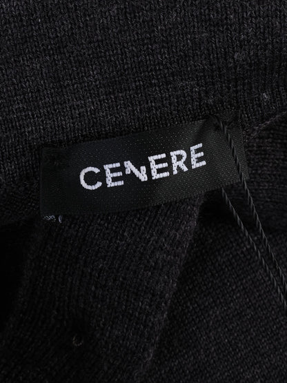 Excellent Cenere Gray Wool Long-Sleeved Polo Shirt Size L for Men