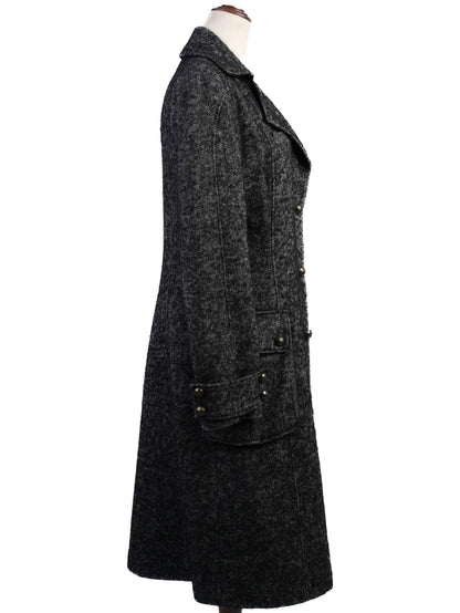 Excellent GF Ferre Gray Wool Coat Size S with Button-Up Front