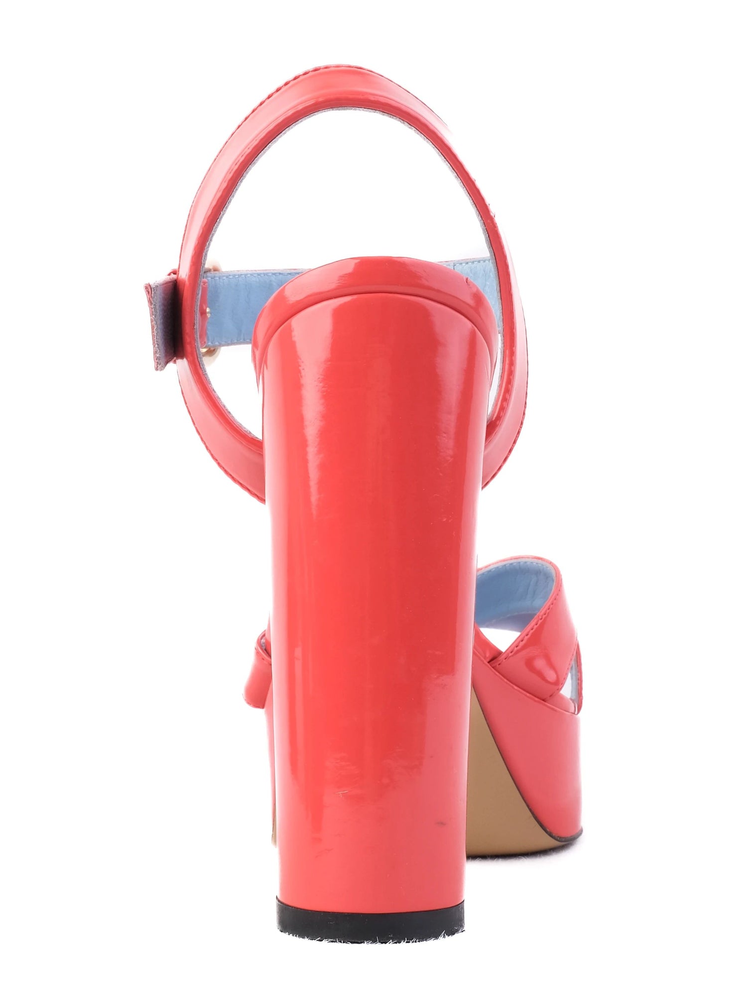 Excellent Pollini Red Leather High-Heeled Sandals Size 37