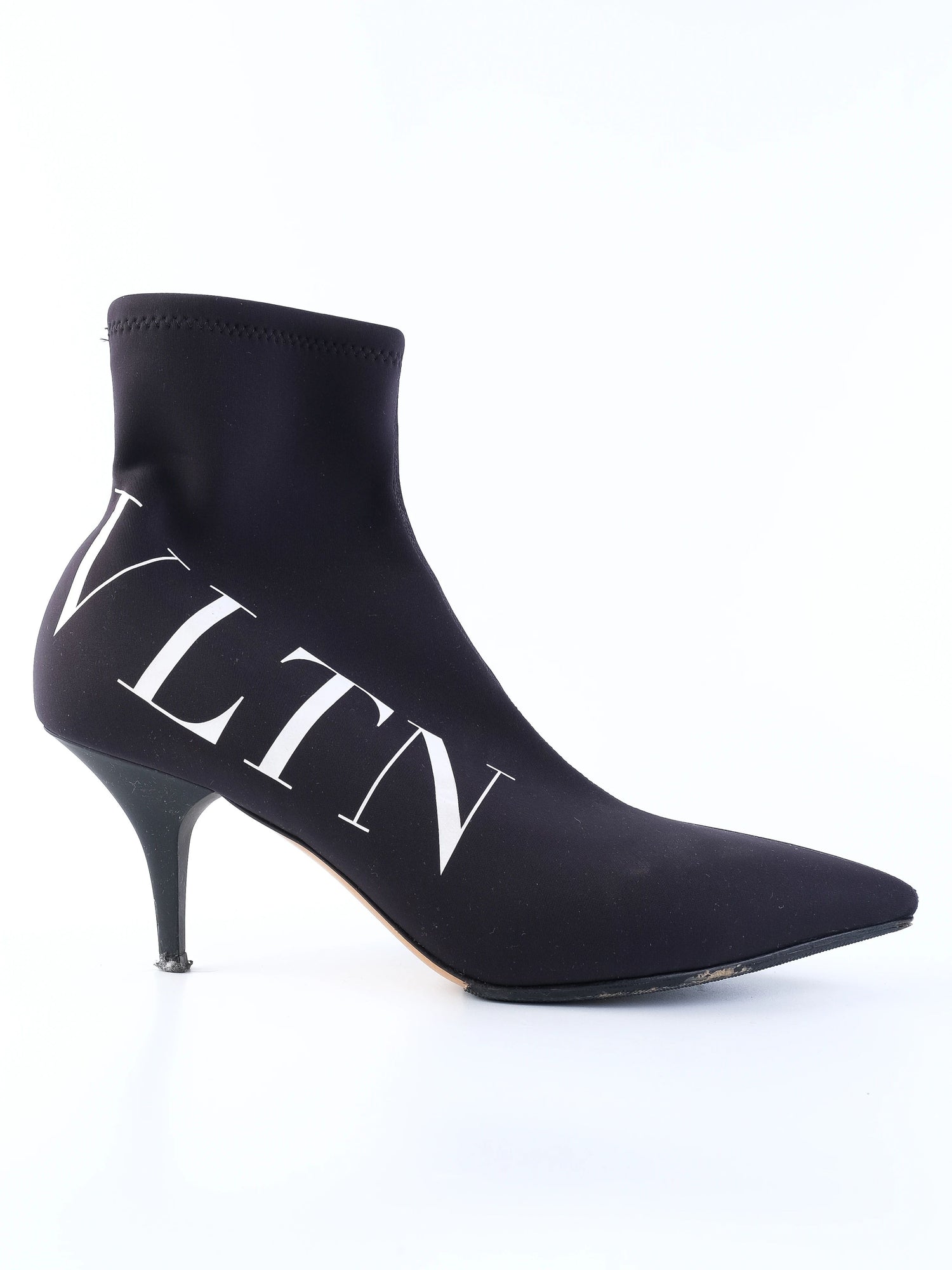 EXCELLENT Valentino Blue Fabric Ankle Boots Size 39 with Stiletto Heel