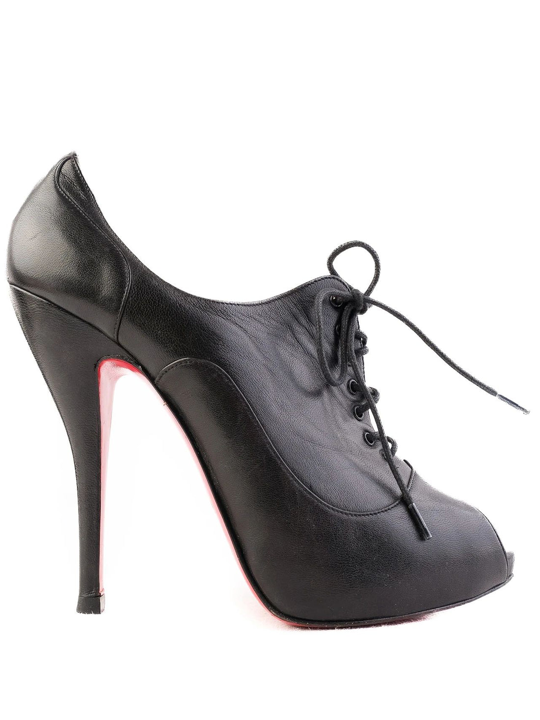 Christian Louboutin Black Leather High Heeled Shoes Size 37