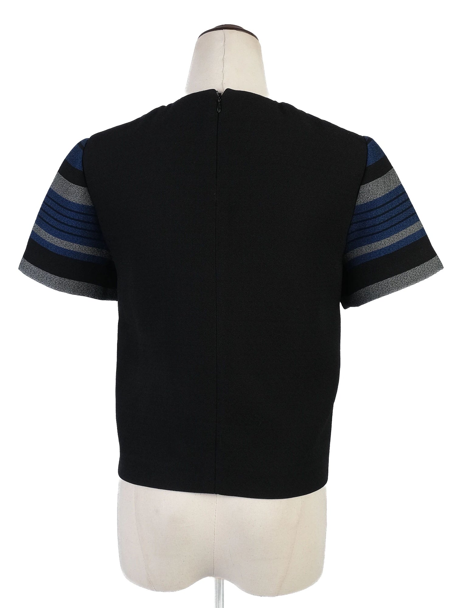 Excellent Proenza Schouler Striped Top Black Blue Gray Size S