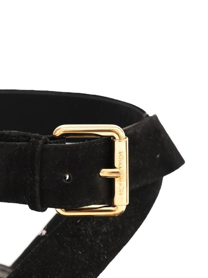 Excellent Louis Vuitton Black Suede Wedge Sandals Size 36.5