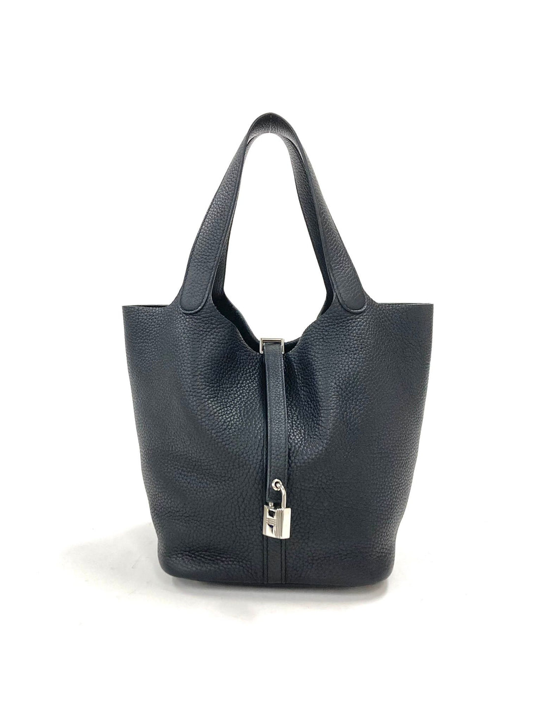 Hermes Black Picotin MM,Taurillon Clemence PHW  U Stamp