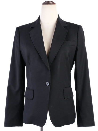 Excellent Dolce Gabbana Black Wool Blazer with Single-Button Closure
