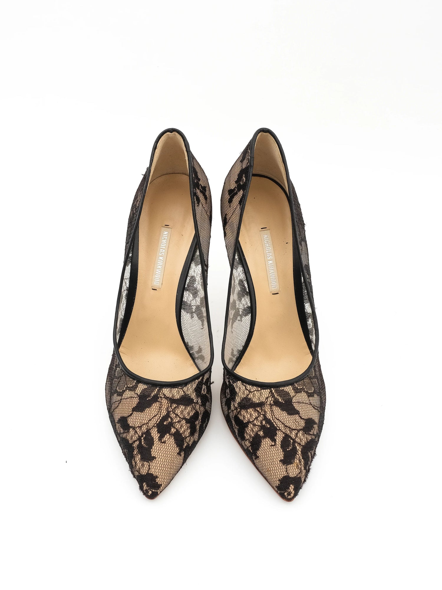 NEW Nicholas Kirkwood Black Lace High-Heeled Shoes Size 40