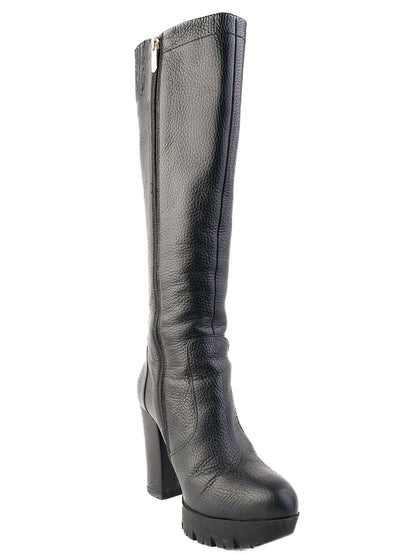 Excellent Norma J Baker Black Leather Knee-High Boots Size 38