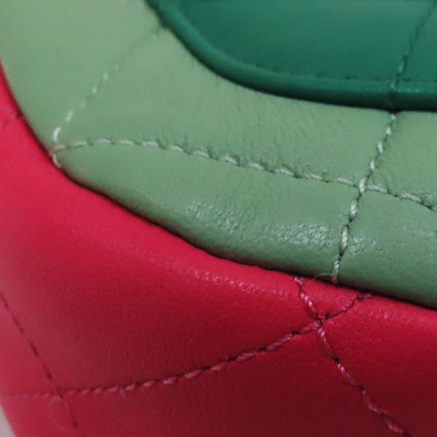 Chanel Tri-color Mini Flap Shoulder Bag Green Pink Multicolor Calfskin