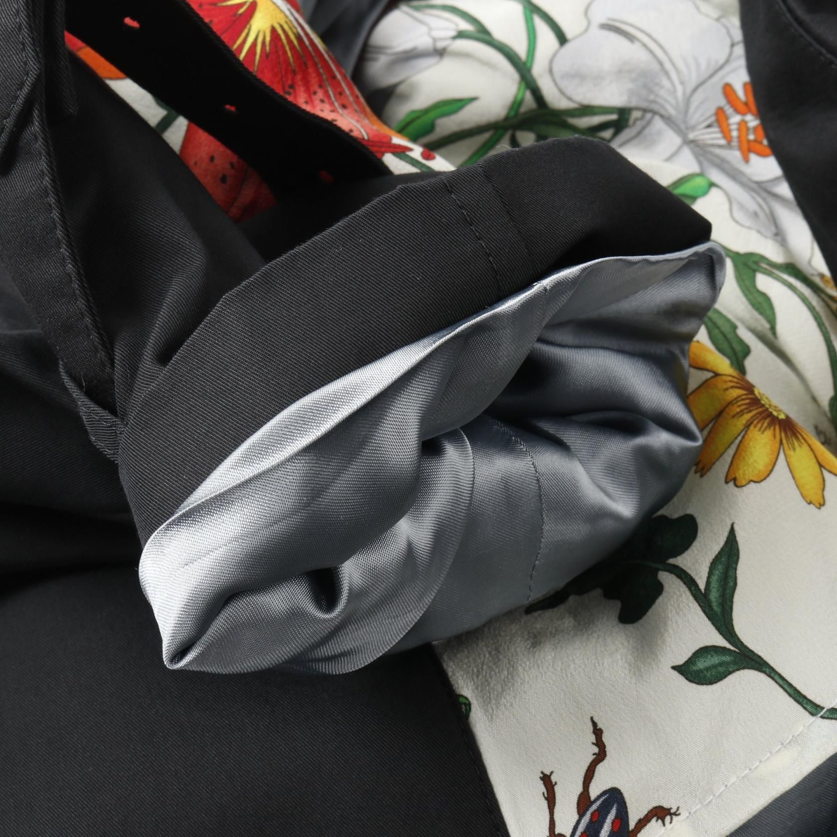 Gucci Trench Coat Black Nylon Cotton 565807