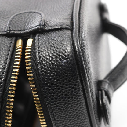 Chanel Black Coco Mark Handbag Leather Grained Calfskin A 01998