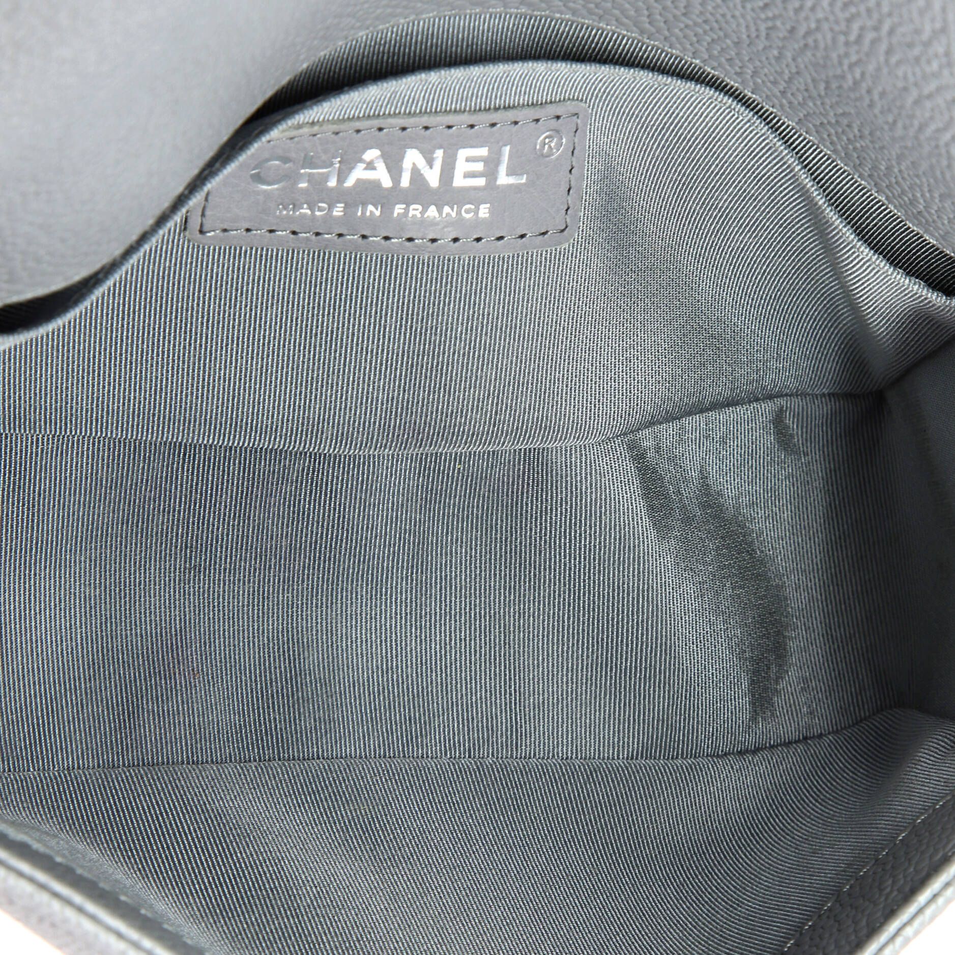 Chanel Boy Flap Bag Chevron Caviar Small