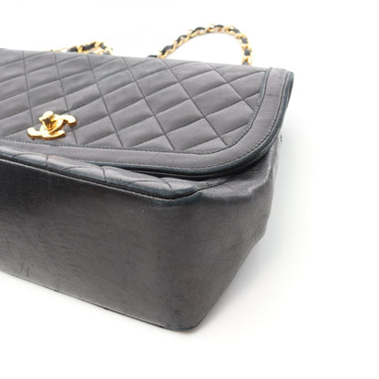 Chanel Black Matelasse Shoulder Bag Lambskin (sheep Leather) A 01113