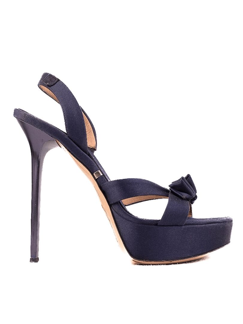 Excellent Gianmarco Lorenzi Blue High-Heeled Sandals Size 37.5