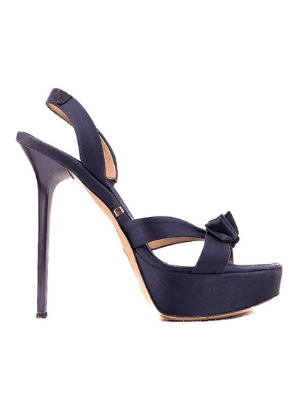 Excellent Gianmarco Lorenzi Blue High-Heeled Sandals Size 37.5