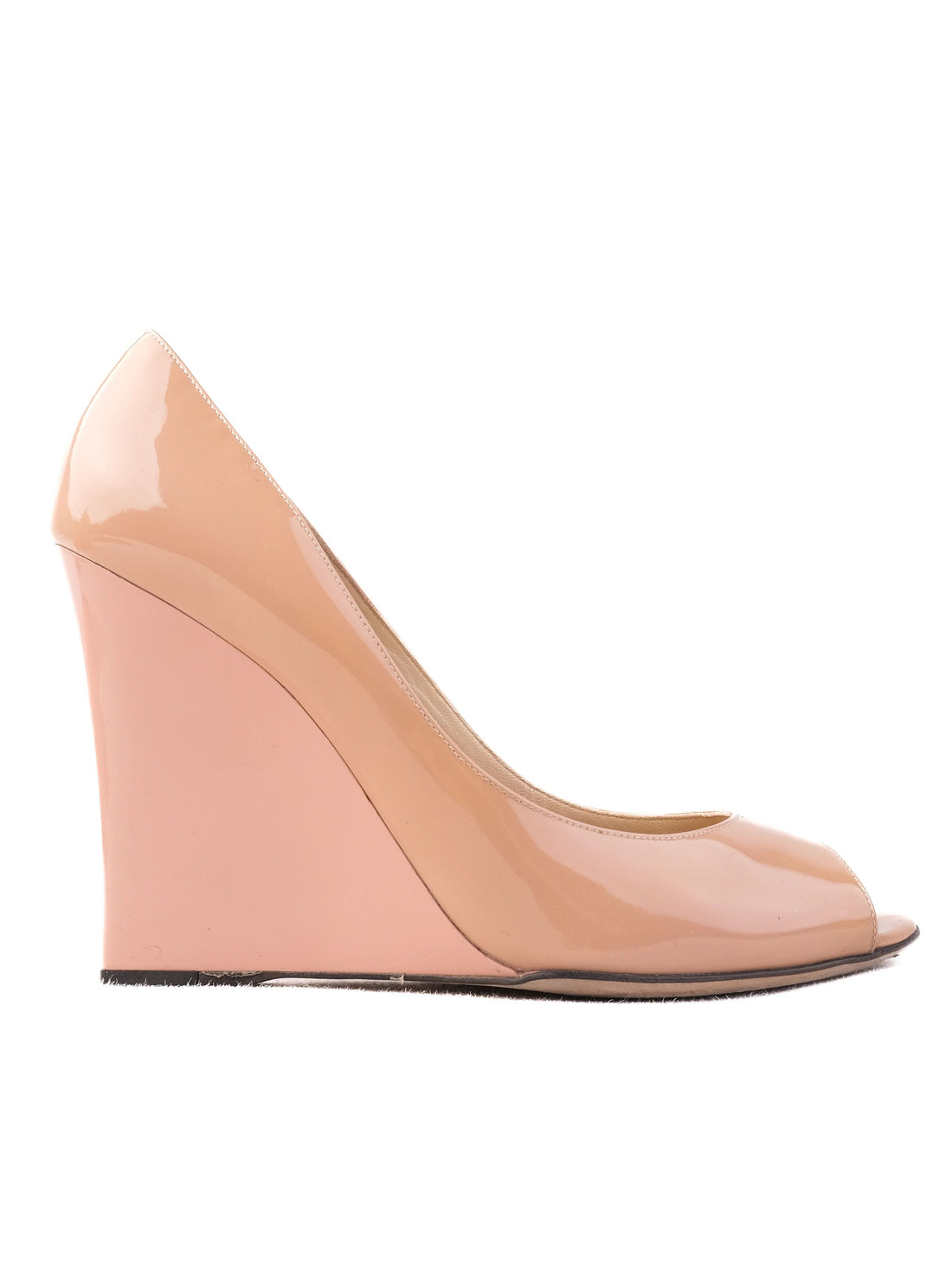 Jimmy Choo Pink Leather Wedge Heels Size 41 Excellent Condition