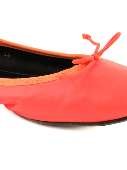 Excellent Saint Laurent Orange Leather Ballet Flats Size 38