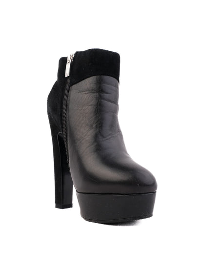 Good Antonio Biacci Black Leather Ankle Boots Size 37
