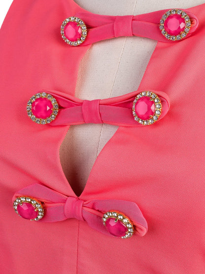 Excellent VDP Pink Sleeveless Dress Size L with Pockets &amp; Details