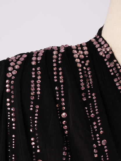 Excellent Attico Black Viscose Dress Size L with Pink Sequins