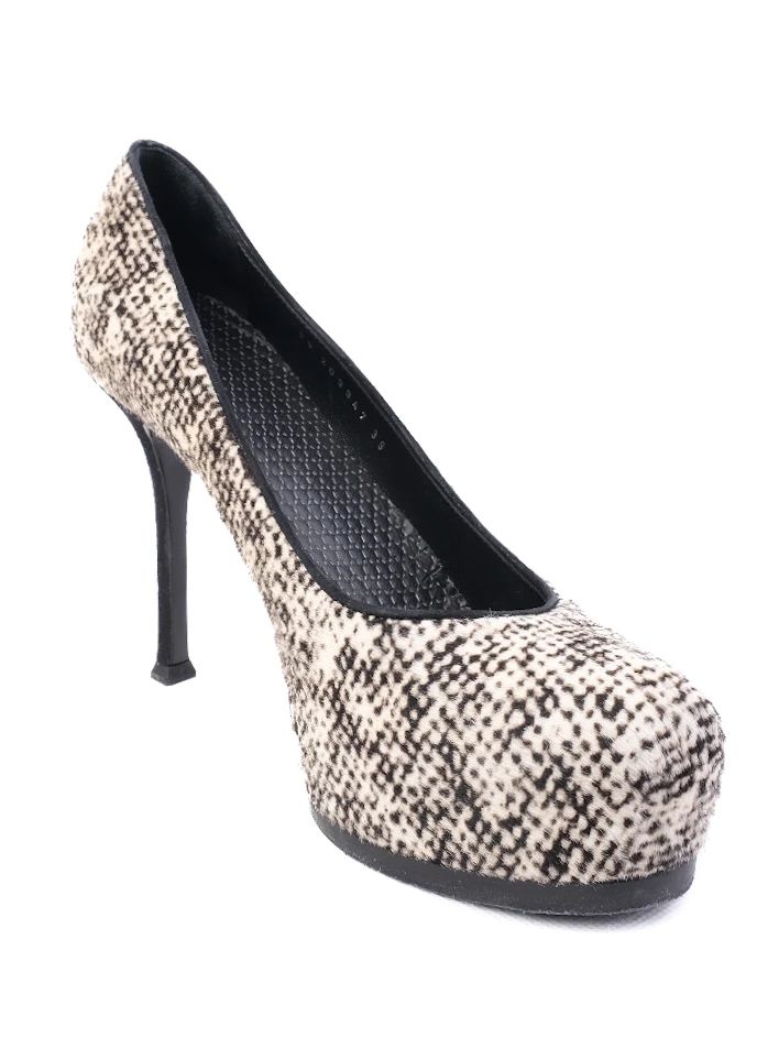 Excellent Yves Saint Laurent Black &amp; White High-Heeled Shoes Size 39