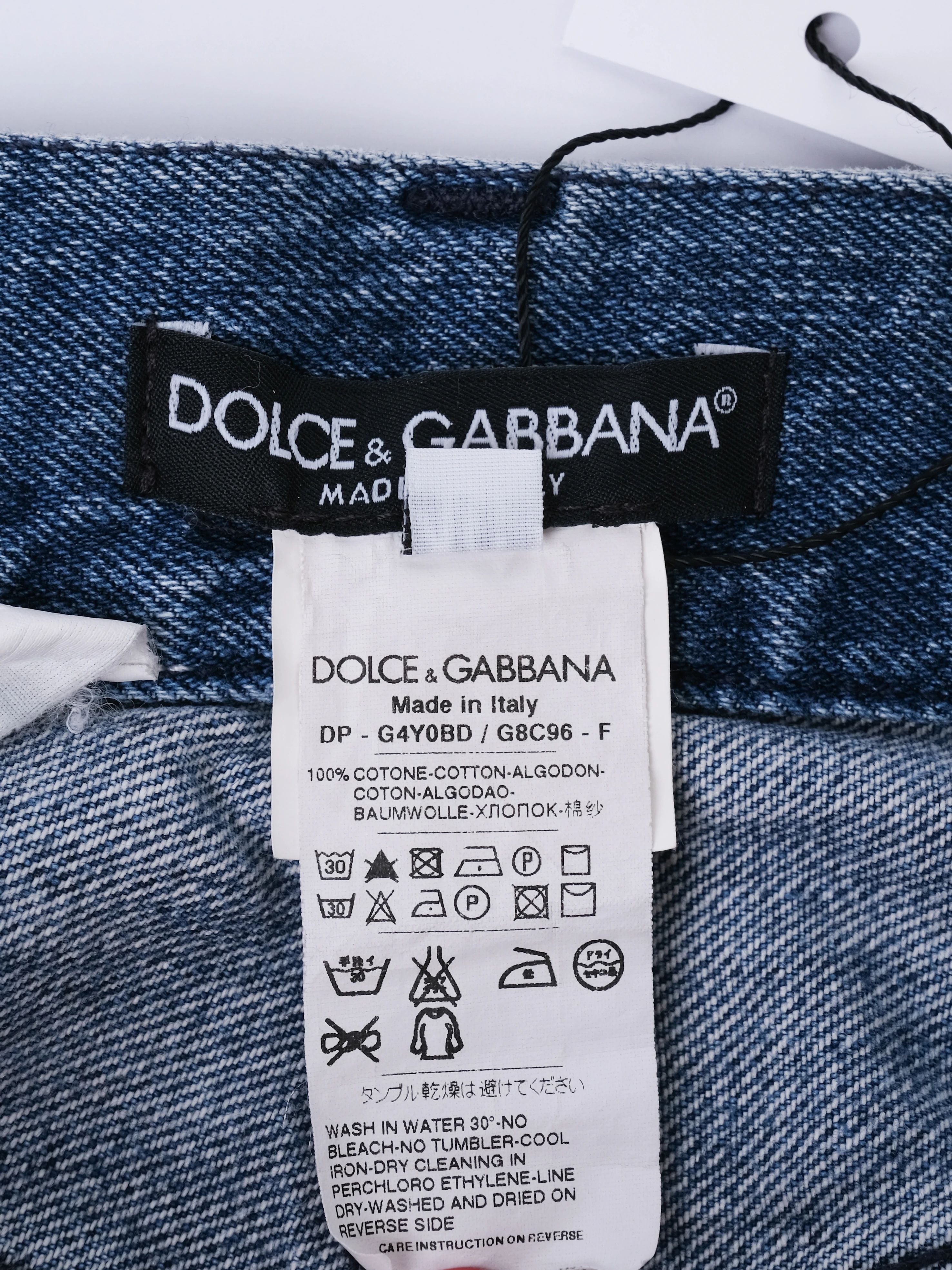 Excellent Dolce Gabbana Blue Cotton Jeans for Men