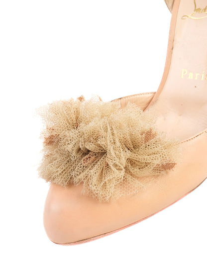 Christian Louboutin Beige Pink High-Heeled Shoes Size 38.5