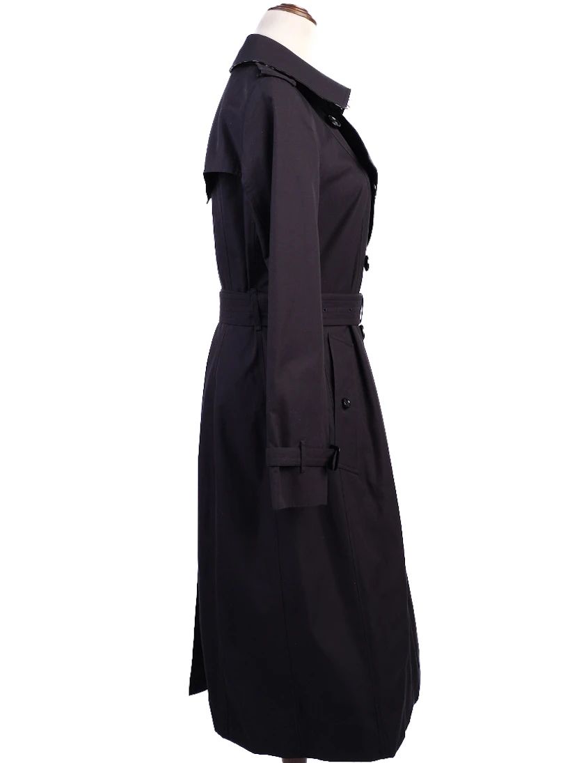 EXCELLENT Burberry Black Trench Coat Double-Breasted Women&