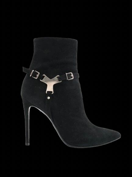 NEW Barbara Bui Black Genuine Suede Ankle Boot Size 37.5