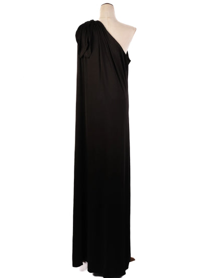 Excellent Black One-Shoulder Dress XL Polyester Women