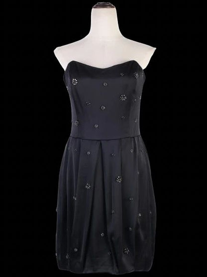 NEW By Malene Birger Black Strapless Dress with Embellishments