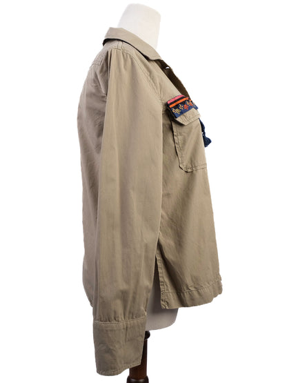 Excellent Weekend MaxMara Green Cotton Jacket &amp; Shorts Set Size L