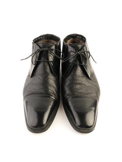 Excellent Moreschi Black Leather Ankle Boots Size 43