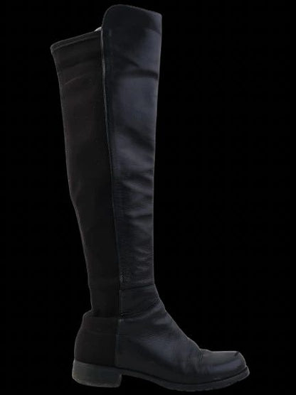 Excellent Stuart Weitzman Black Leather Knee-High Boots Size 37