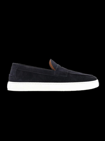 NEW Magnanni Blue Suede Leather Loafers Size 40 with Rubber Sole