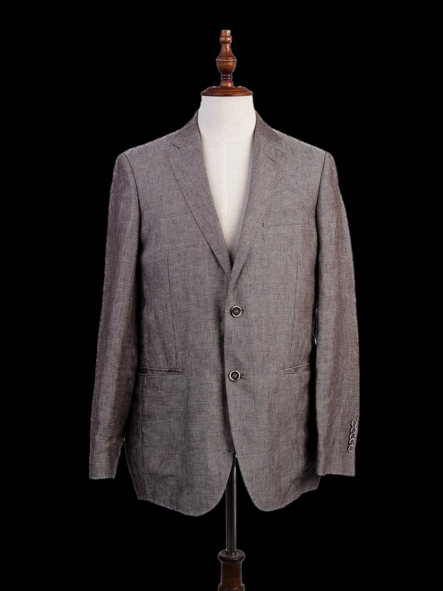 Excellent Sacoor Brothers Orange Len Suit Jacket Size M