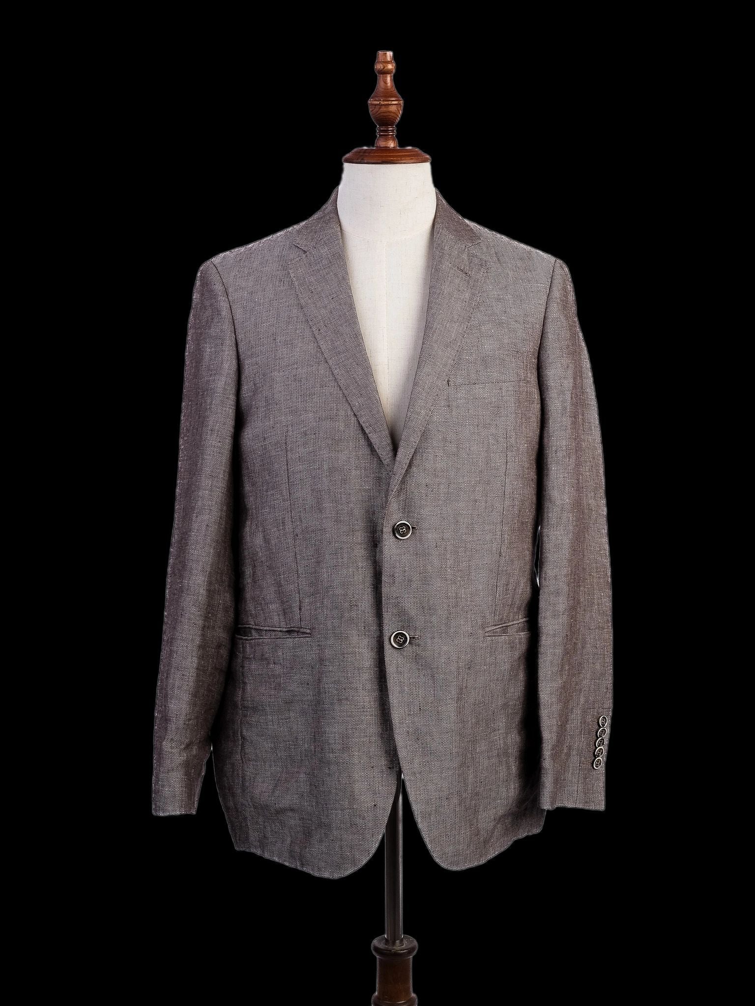 Excellent Sacoor Brothers Orange Len Suit Jacket Size M
