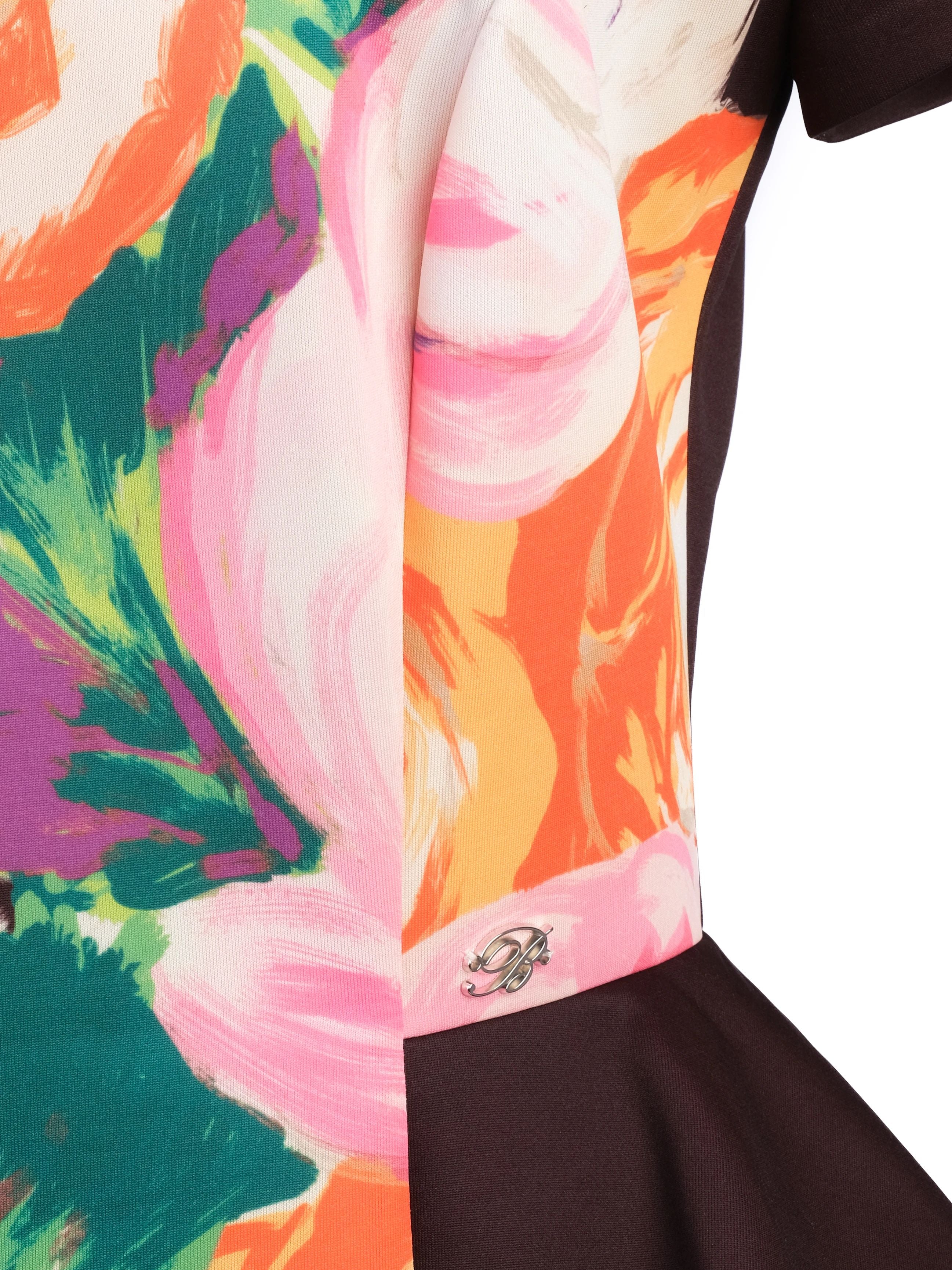 Excellent Blumarine Floral Print Dress Size N/A Polyester Women