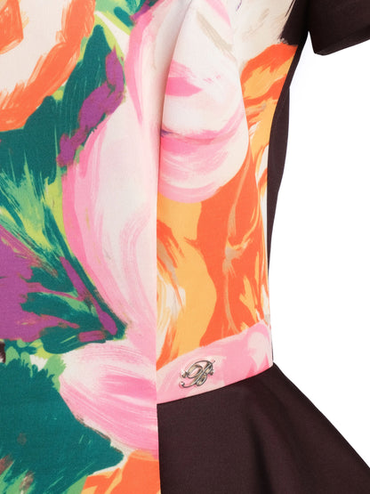Excellent Blumarine Floral Print Dress Size N/A Polyester Women