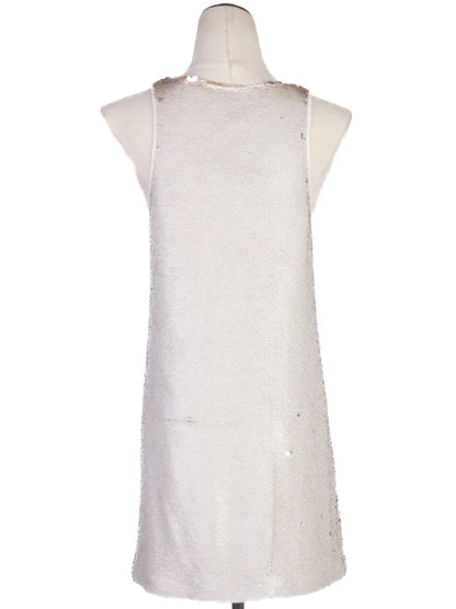Excellent Viscose Sleeveless Sequined Dress Size L Women&