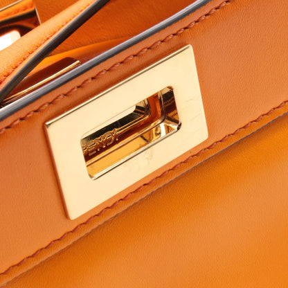 Fendi Peekaboo Ic You East West Handbag Orange Leather 8bn 323