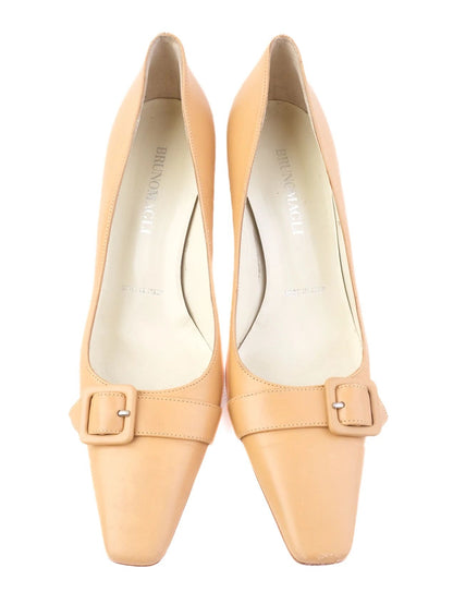 Excellent Bruno Magli Orange Leather High-Heeled Shoes Size 38