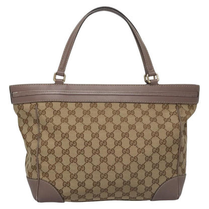 Gucci Gg Canvas Tote Bag Beige Gold 257061 Auth