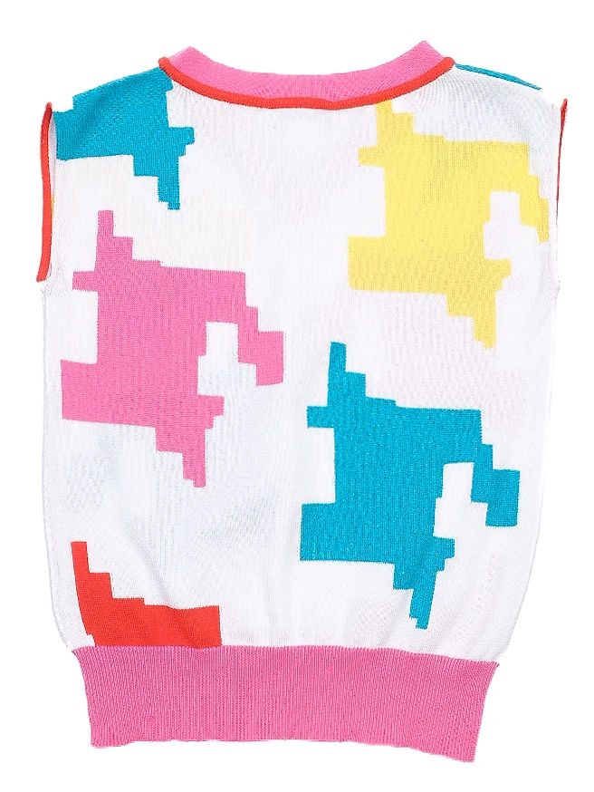 Excellent Dior Kids Sweater Colorful Pixelated Pattern Size 8