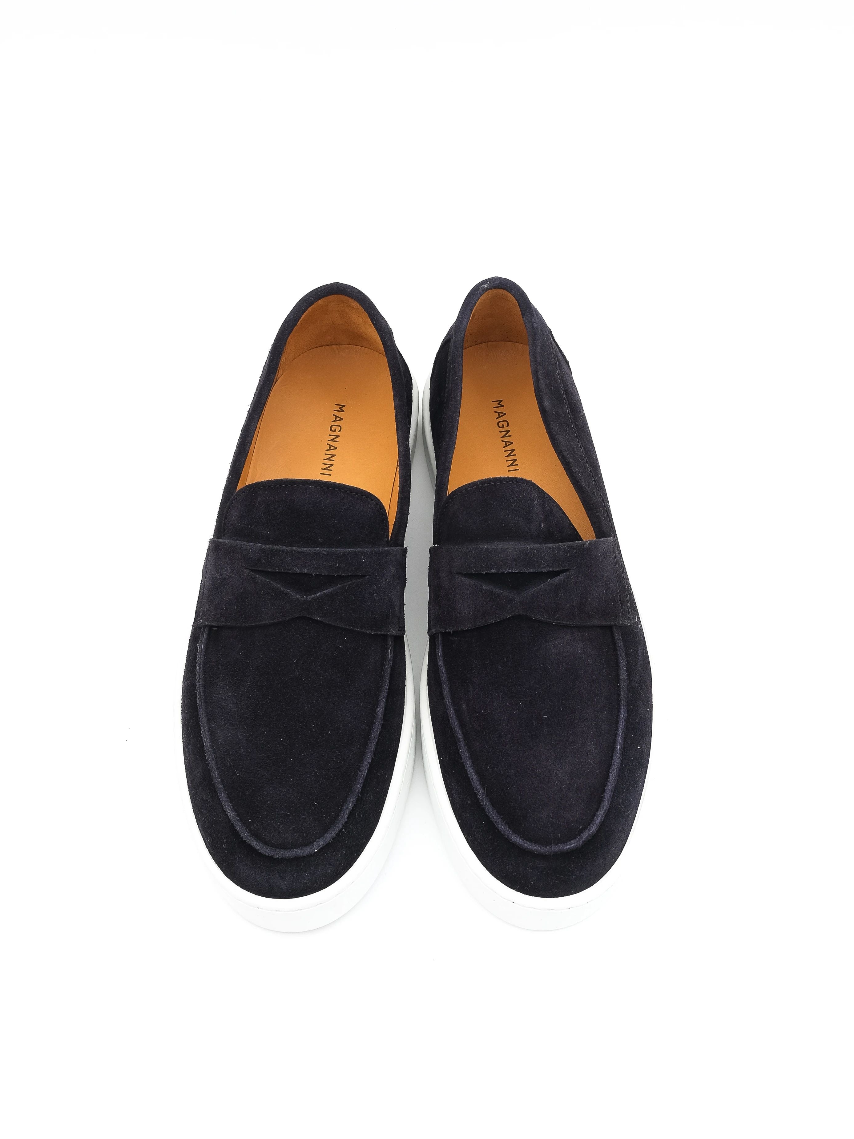 NEW Magnanni Blue Suede Leather Loafers Size 40 with Rubber Sole